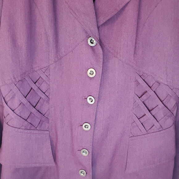 Styleworks blazer jacket business casual plus size 14 Burgundy. - Picture 3 of 16